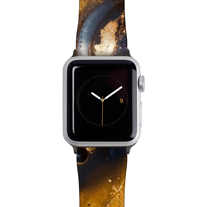 Watch 42mm / 44mm Strap PU leather Golden and black texture  by Winston