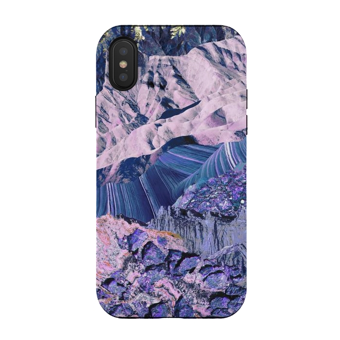 iPhone Xs / X StrongFit Blue Violet Geode mountain landscape by Oana 