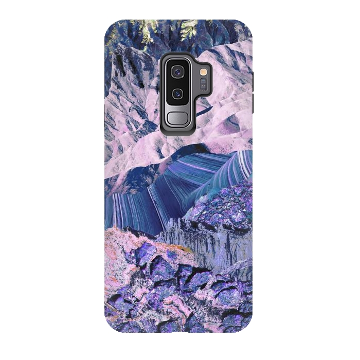 Galaxy S9 plus StrongFit Blue Violet Geode mountain landscape by Oana 