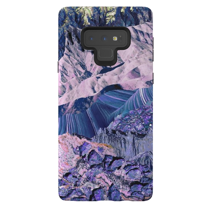 Galaxy Note 9 StrongFit Blue Violet Geode mountain landscape by Oana 
