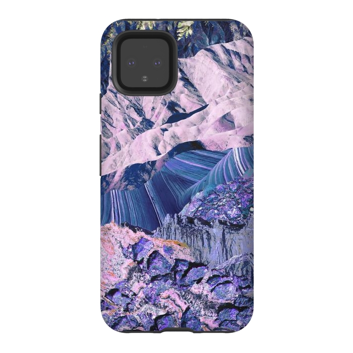 Pixel 4 StrongFit Blue Violet Geode mountain landscape by Oana 