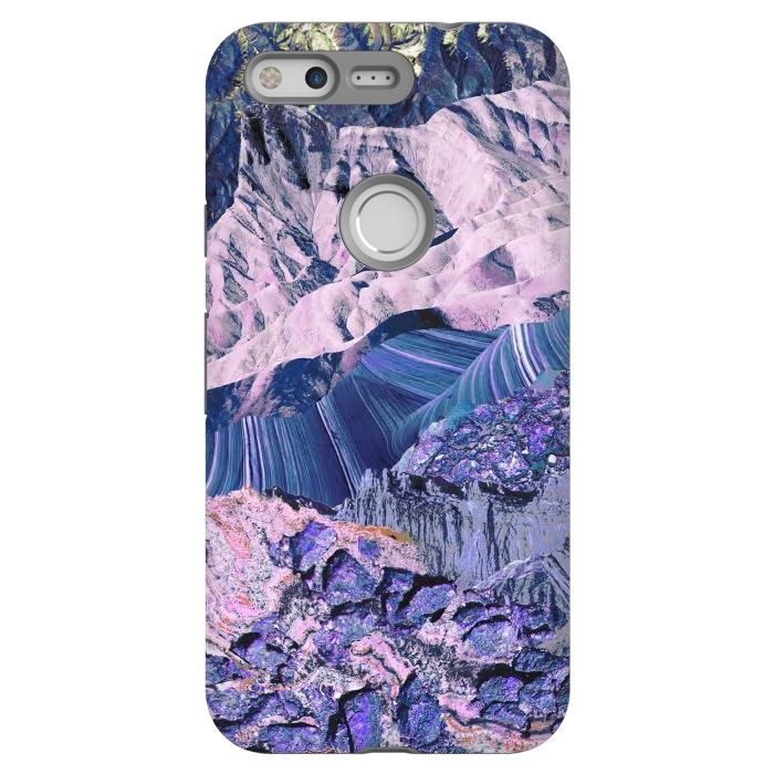 Pixel StrongFit Blue Violet Geode mountain landscape by Oana 
