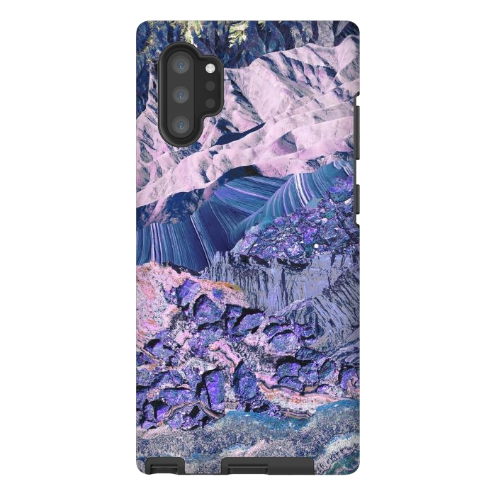 Galaxy Note 10 plus StrongFit Blue Violet Geode mountain landscape by Oana 