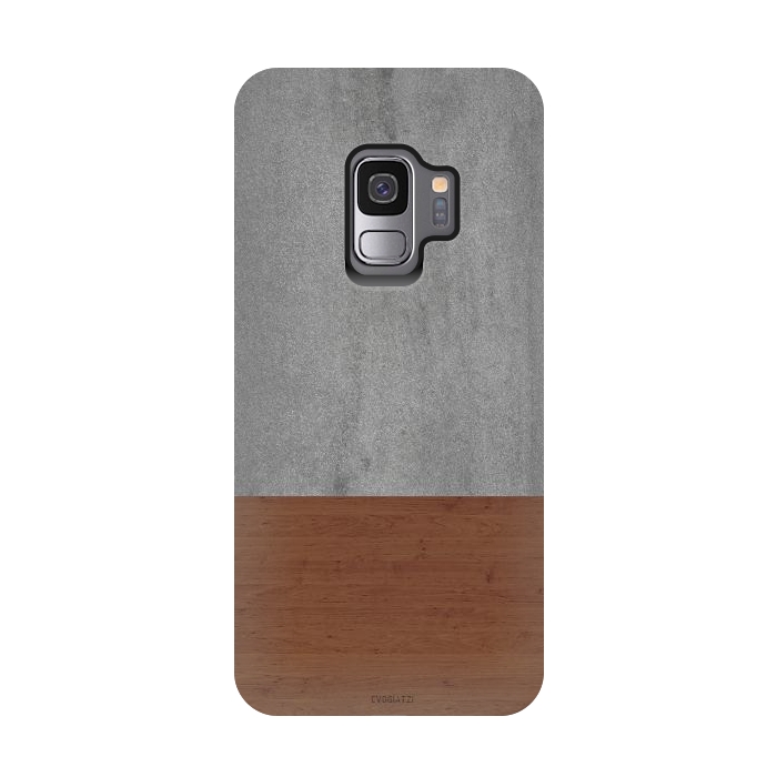 Galaxy S9 StrongFit Concrete-Touch of a Wood by ''CVogiatzi.