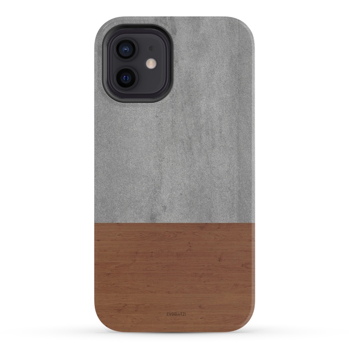 iPhone 12 StrongFit Concrete-Touch of a Wood by ''CVogiatzi.