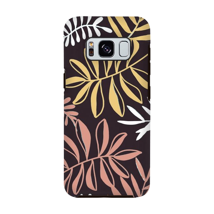 Galaxy S8 StrongFit Neutral modern tropical leaves by Oana 