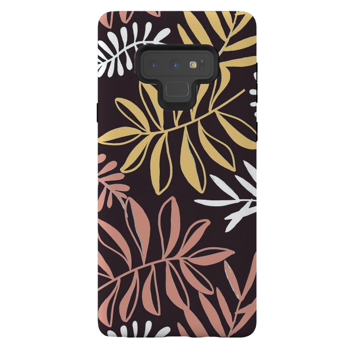 Galaxy Note 9 StrongFit Neutral modern tropical leaves by Oana 