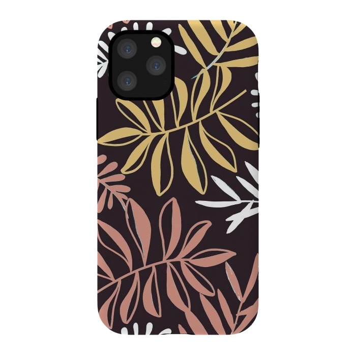 iPhone 11 Pro StrongFit Neutral modern tropical leaves by Oana 
