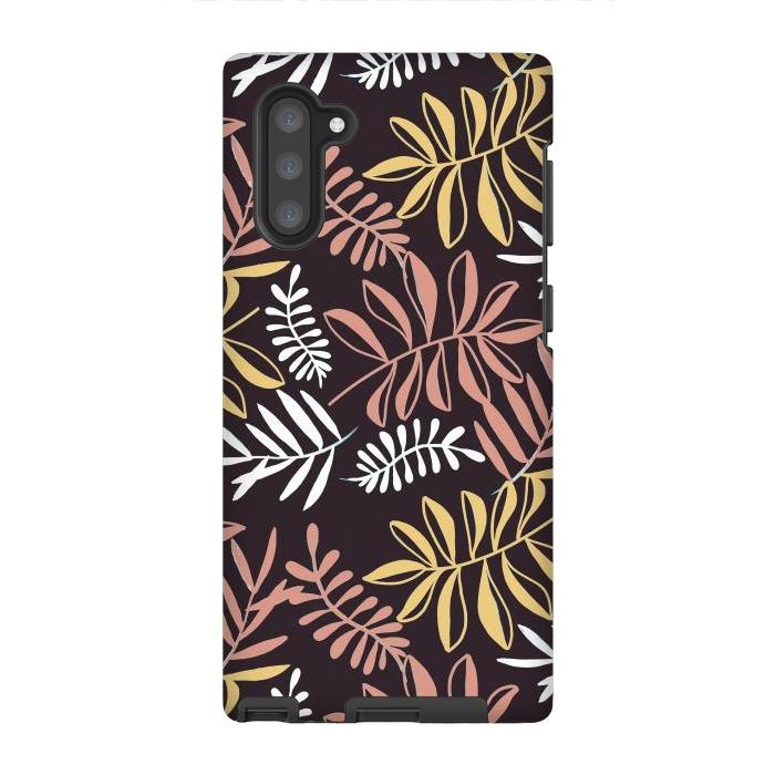 Galaxy Note 10 StrongFit Neutral modern tropical leaves by Oana 