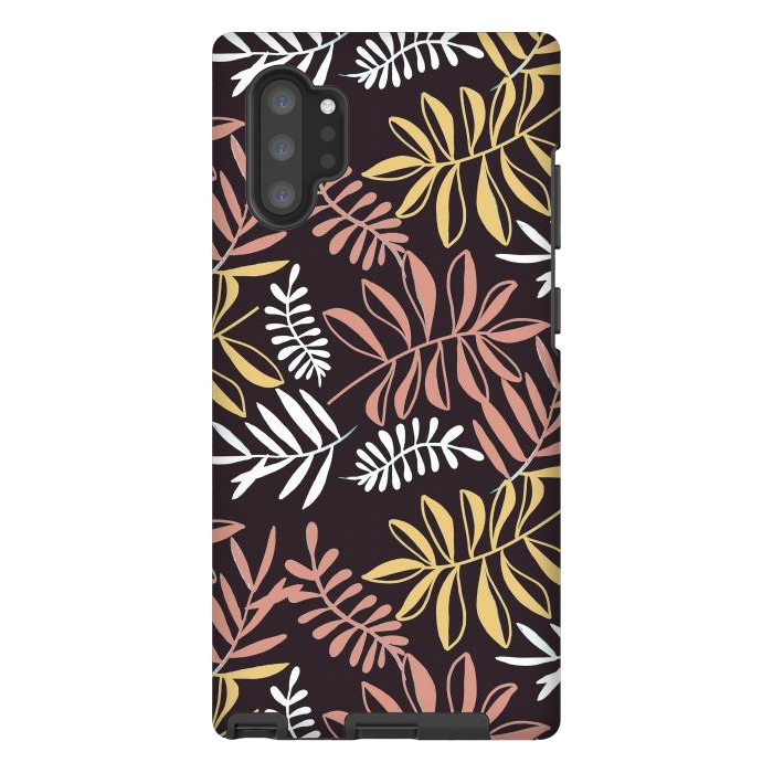 Galaxy Note 10 plus StrongFit Neutral modern tropical leaves by Oana 