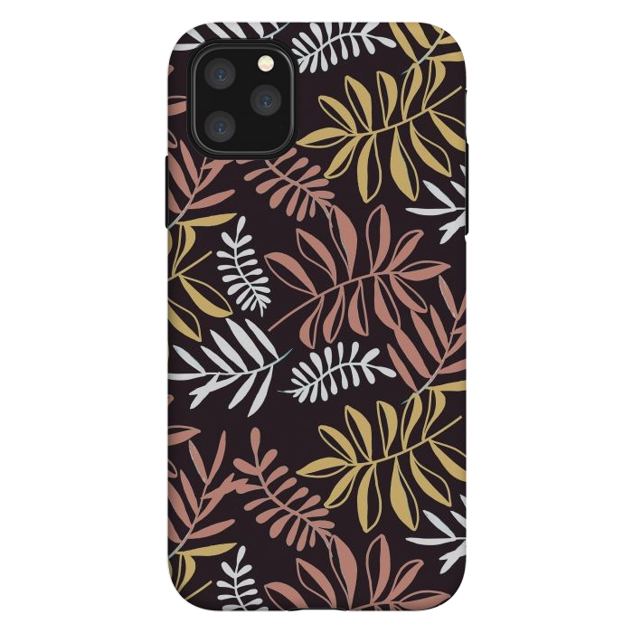 iPhone 11 Pro Max StrongFit Neutral modern tropical leaves by Oana 