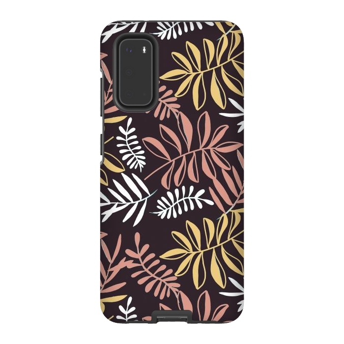 Galaxy S20 StrongFit Neutral modern tropical leaves by Oana 