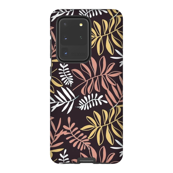 Galaxy S20 Ultra StrongFit Neutral modern tropical leaves by Oana 