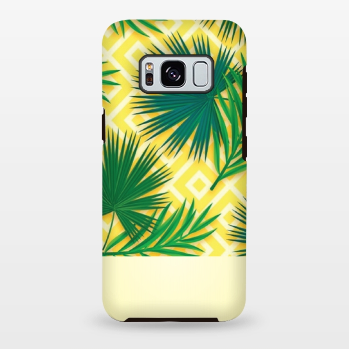 Galaxy S8 plus StrongFit GREEN YELLOW TROPICAL LOVE by MALLIKA