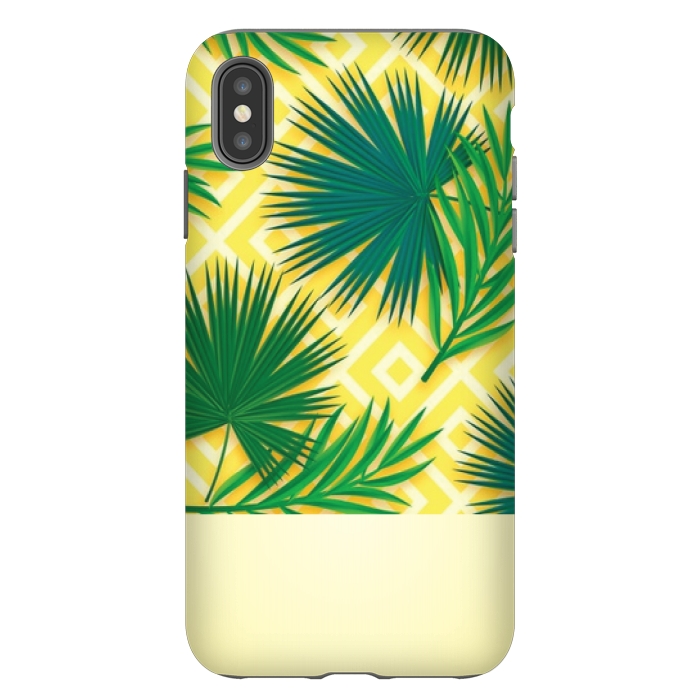 iPhone Xs Max StrongFit GREEN YELLOW TROPICAL LOVE by MALLIKA