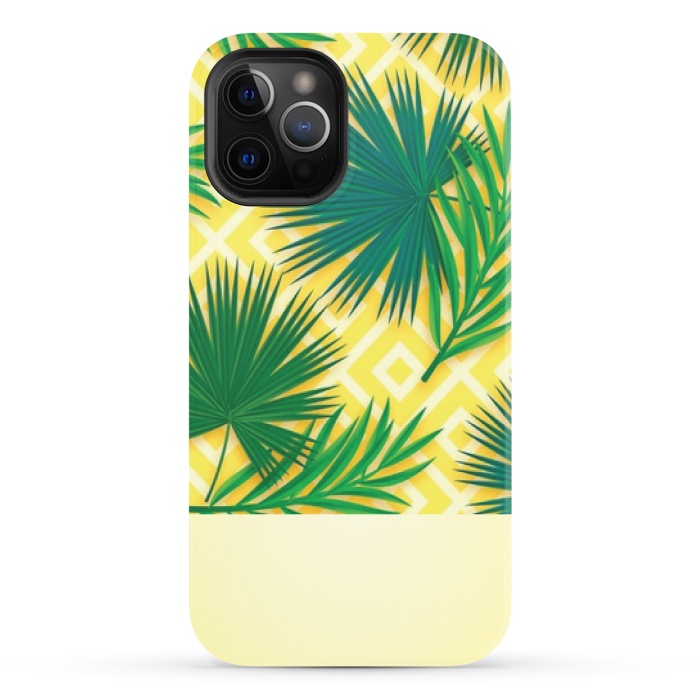 iPhone 12 Pro StrongFit GREEN YELLOW TROPICAL LOVE by MALLIKA