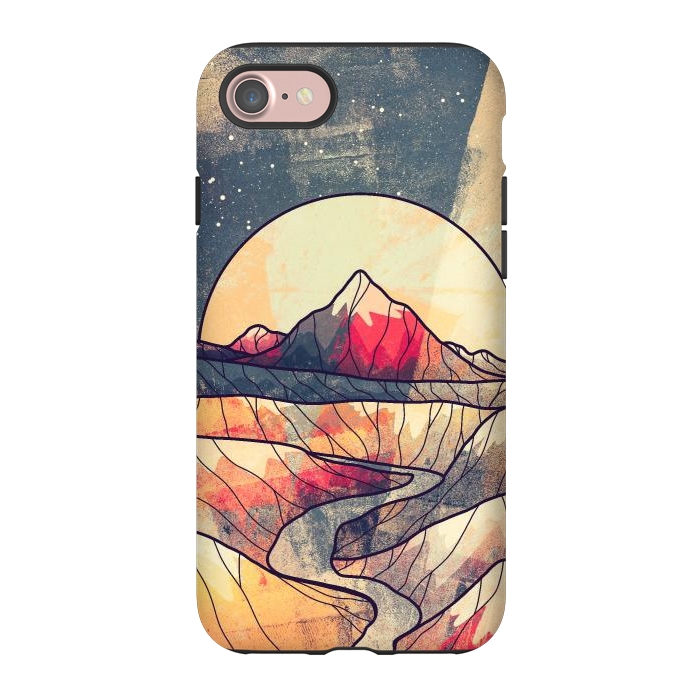 iPhone 7 StrongFit Retro river mountains by Steve Wade (Swade)
