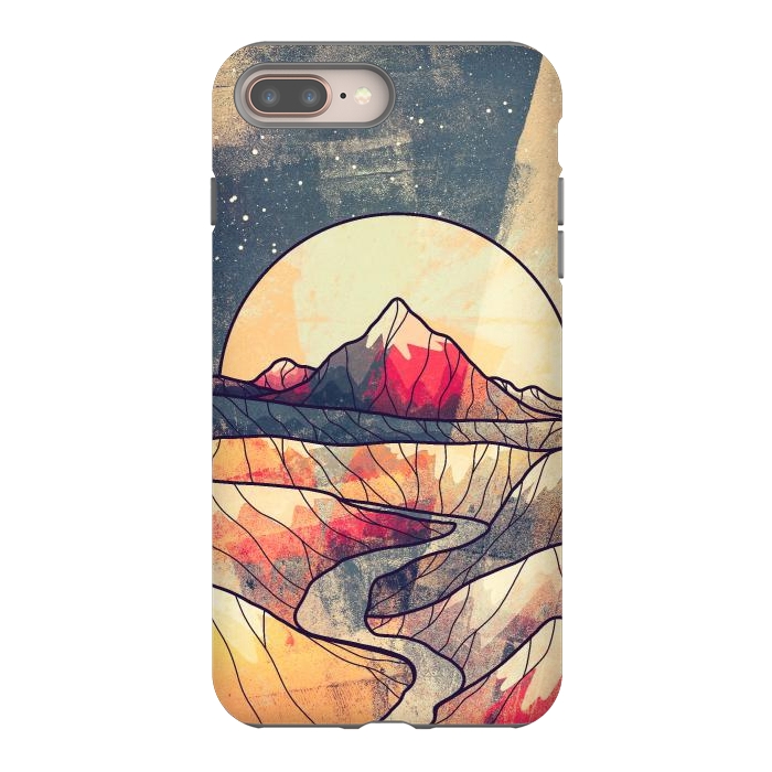 iPhone 7 plus StrongFit Retro river mountains by Steve Wade (Swade)
