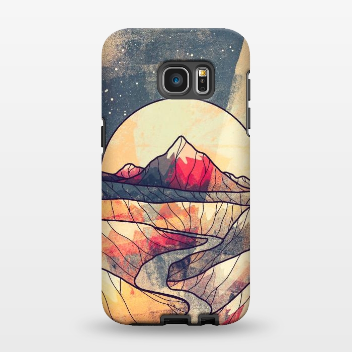 Galaxy S7 EDGE StrongFit Retro river mountains by Steve Wade (Swade)