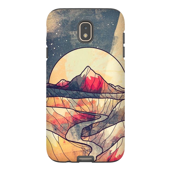 Galaxy J7 StrongFit Retro river mountains by Steve Wade (Swade)