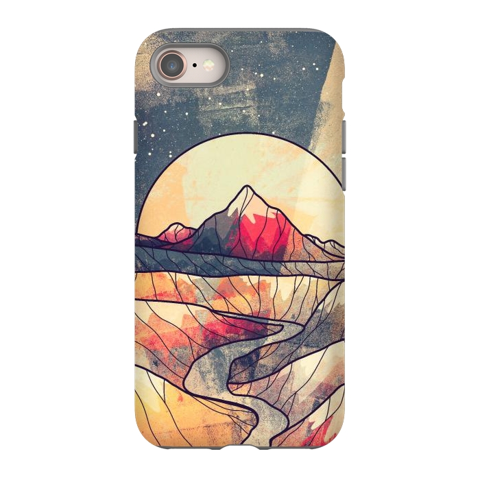 iPhone SE StrongFit Retro river mountains by Steve Wade (Swade)