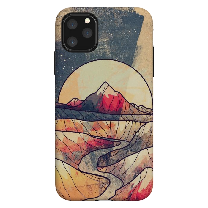 iPhone 11 Pro Max StrongFit Retro river mountains by Steve Wade (Swade)