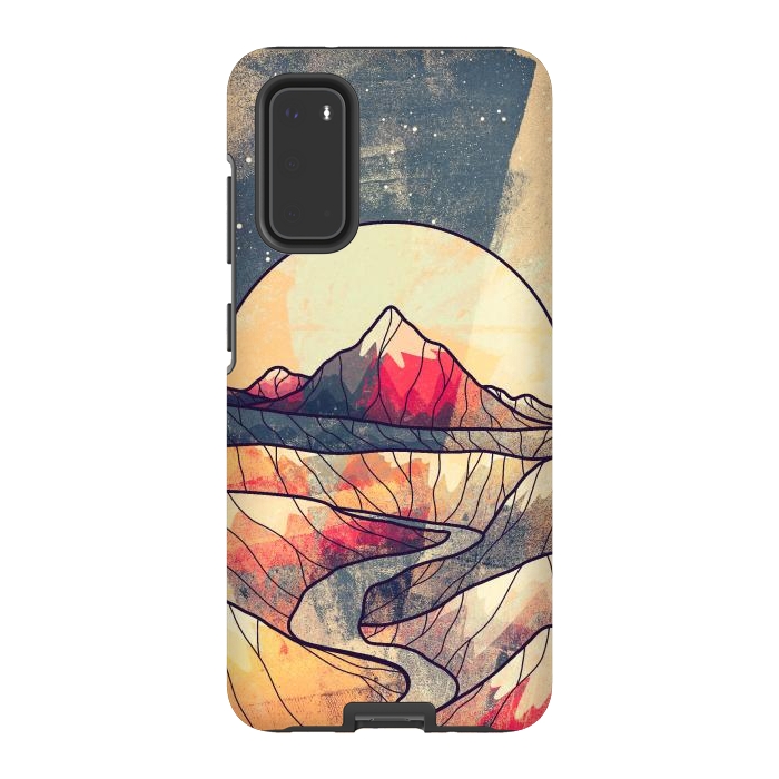 Galaxy S20 StrongFit Retro river mountains by Steve Wade (Swade)