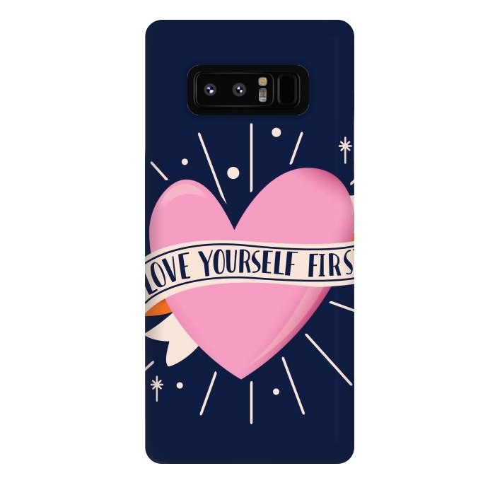 Galaxy Note 8 StrongFit Love Yourself First, Happy Valentine's Day 2 by Jelena Obradovic