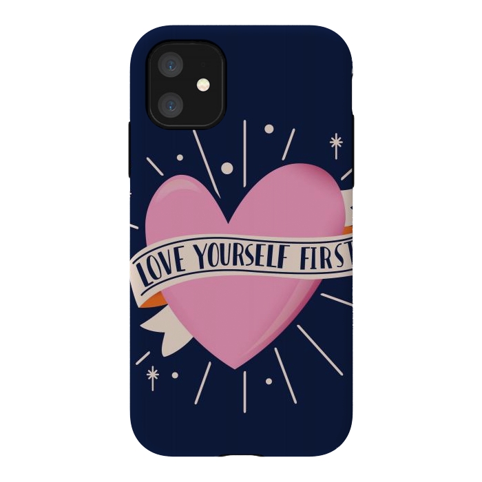 iPhone 11 StrongFit Love Yourself First, Happy Valentine's Day 2 by Jelena Obradovic