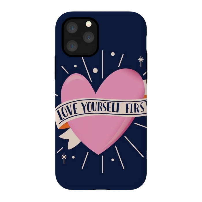 iPhone 11 Pro StrongFit Love Yourself First, Happy Valentine's Day 2 by Jelena Obradovic