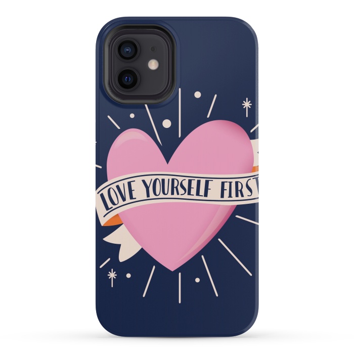 iPhone 12 mini StrongFit Love Yourself First, Happy Valentine's Day 2 by Jelena Obradovic