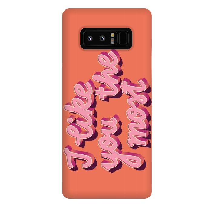 Galaxy Note 8 StrongFit I like you the most, Hand Lettered, Happy Valentine's Day by Jelena Obradovic