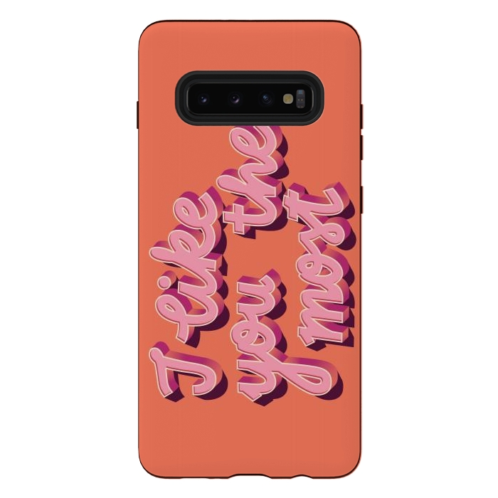 Galaxy S10 plus StrongFit I like you the most, Hand Lettered, Happy Valentine's Day by Jelena Obradovic
