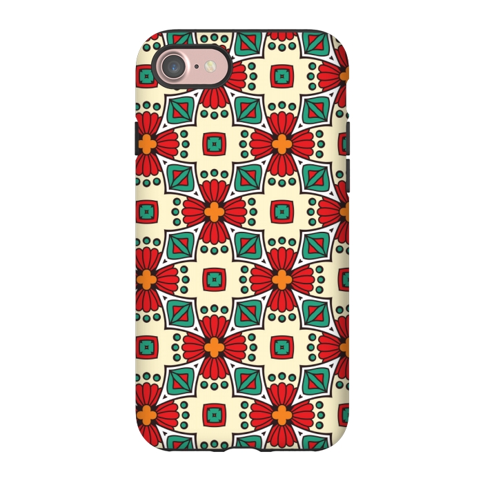 iPhone 7 StrongFit red floral print by MALLIKA