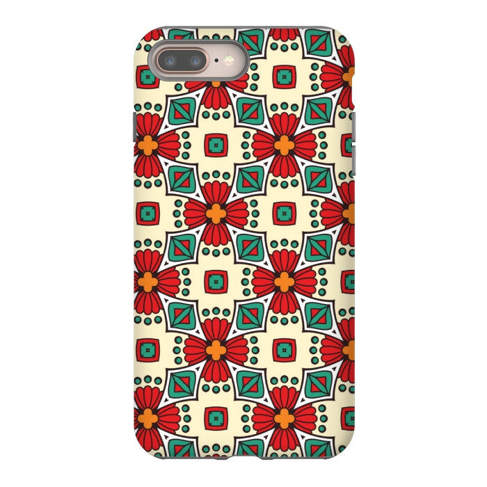 iPhone 7 plus StrongFit red floral print by MALLIKA
