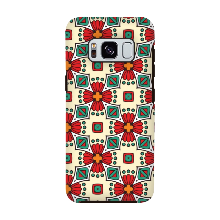 Galaxy S8 StrongFit red floral print by MALLIKA