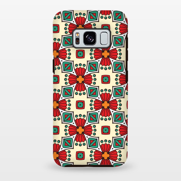 Galaxy S8 plus StrongFit red floral print by MALLIKA