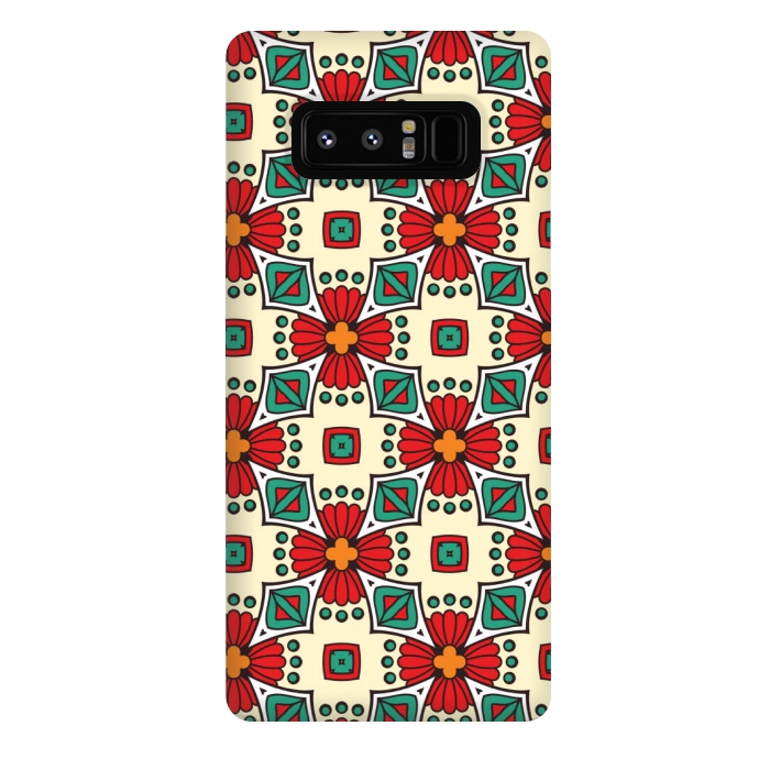 Galaxy Note 8 StrongFit red floral print by MALLIKA