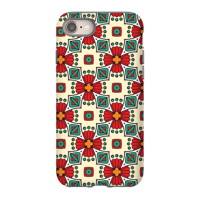 iPhone 8 StrongFit red floral print by MALLIKA