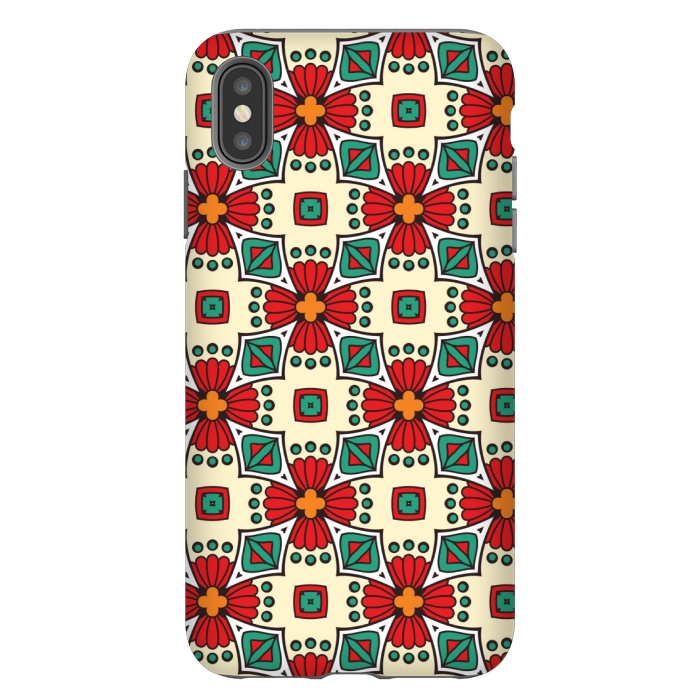 iPhone Xs Max StrongFit red floral print by MALLIKA