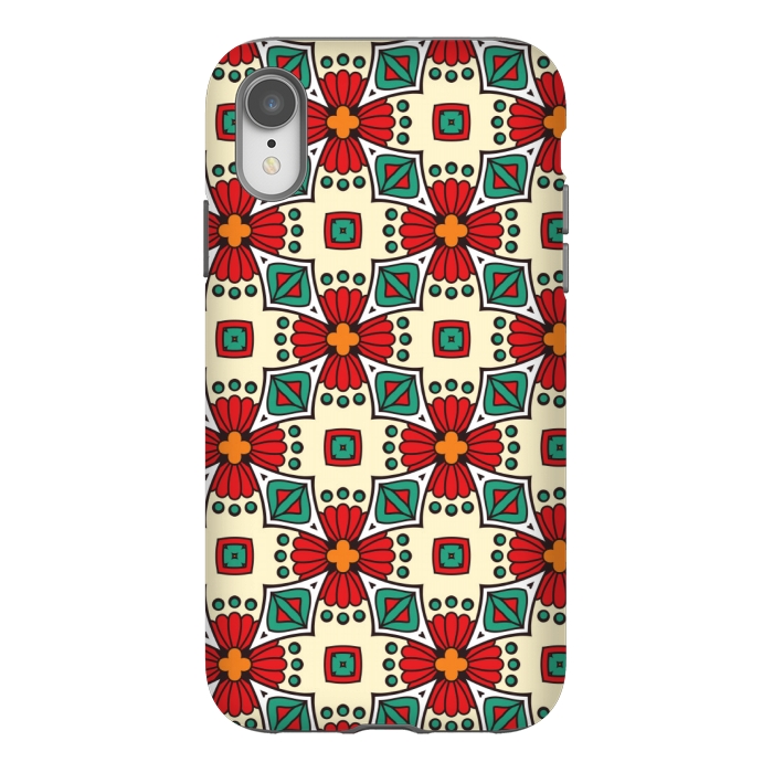 iPhone Xr StrongFit red floral print by MALLIKA