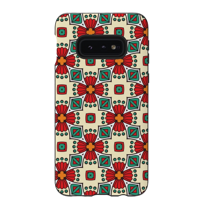 Galaxy S10e StrongFit red floral print by MALLIKA