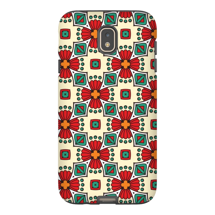 Galaxy J7 StrongFit red floral print by MALLIKA