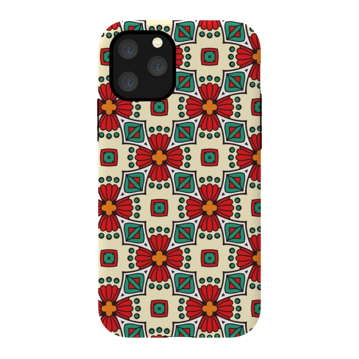 iPhone 11 Pro StrongFit red floral print by MALLIKA