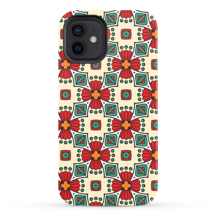 iPhone 12 StrongFit red floral print by MALLIKA