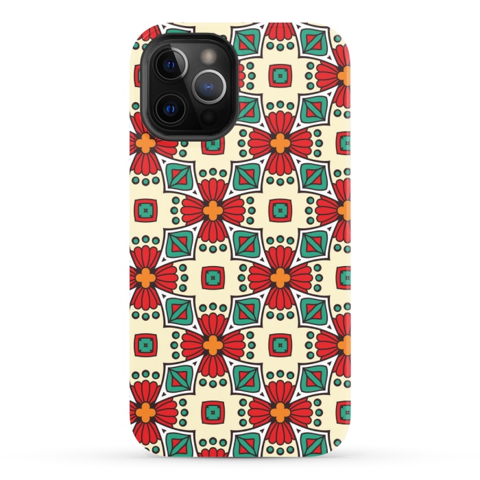 iPhone 12 Pro StrongFit red floral print by MALLIKA