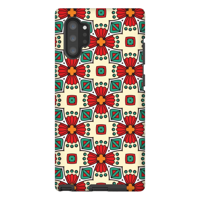 Galaxy Note 10 plus StrongFit red floral print by MALLIKA