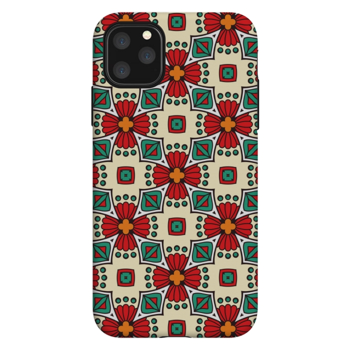 iPhone 11 Pro Max StrongFit red floral print by MALLIKA