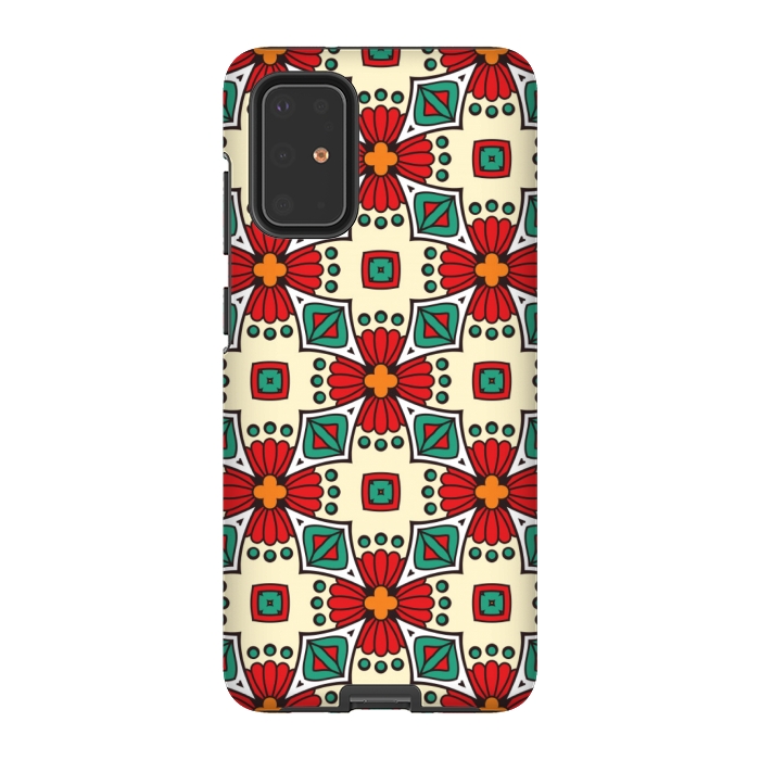 Galaxy S20 Plus StrongFit red floral print by MALLIKA