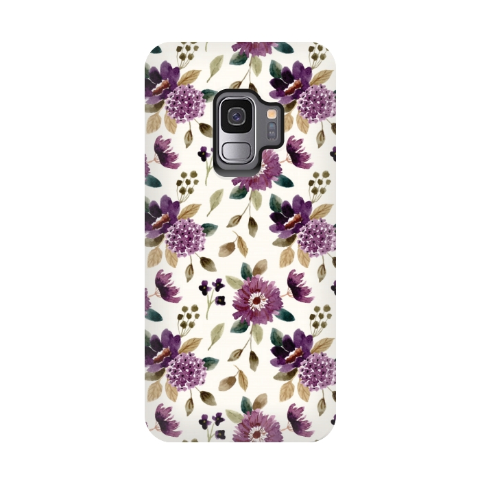 Galaxy S9 StrongFit purple grapevine pattern by MALLIKA